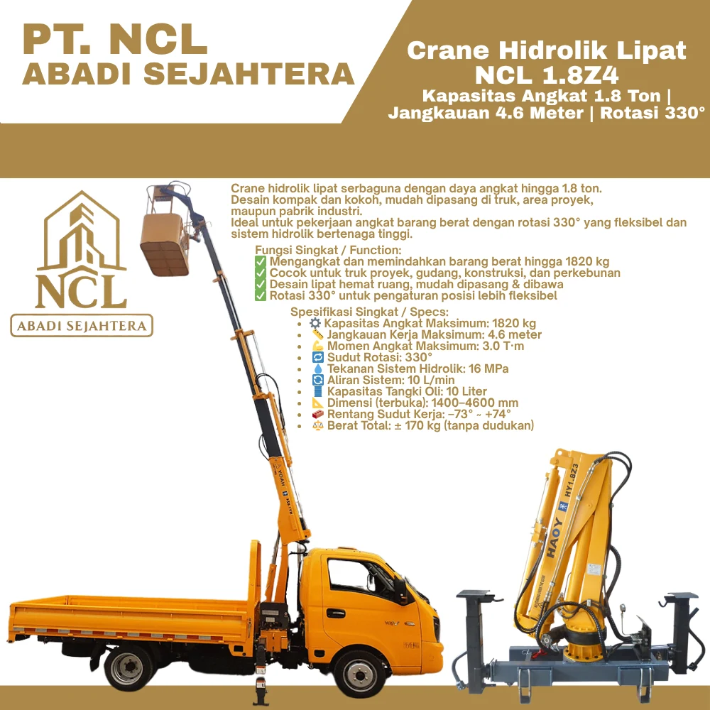 Mini Truck Crane 1.8 Ton — HY1.8Z4