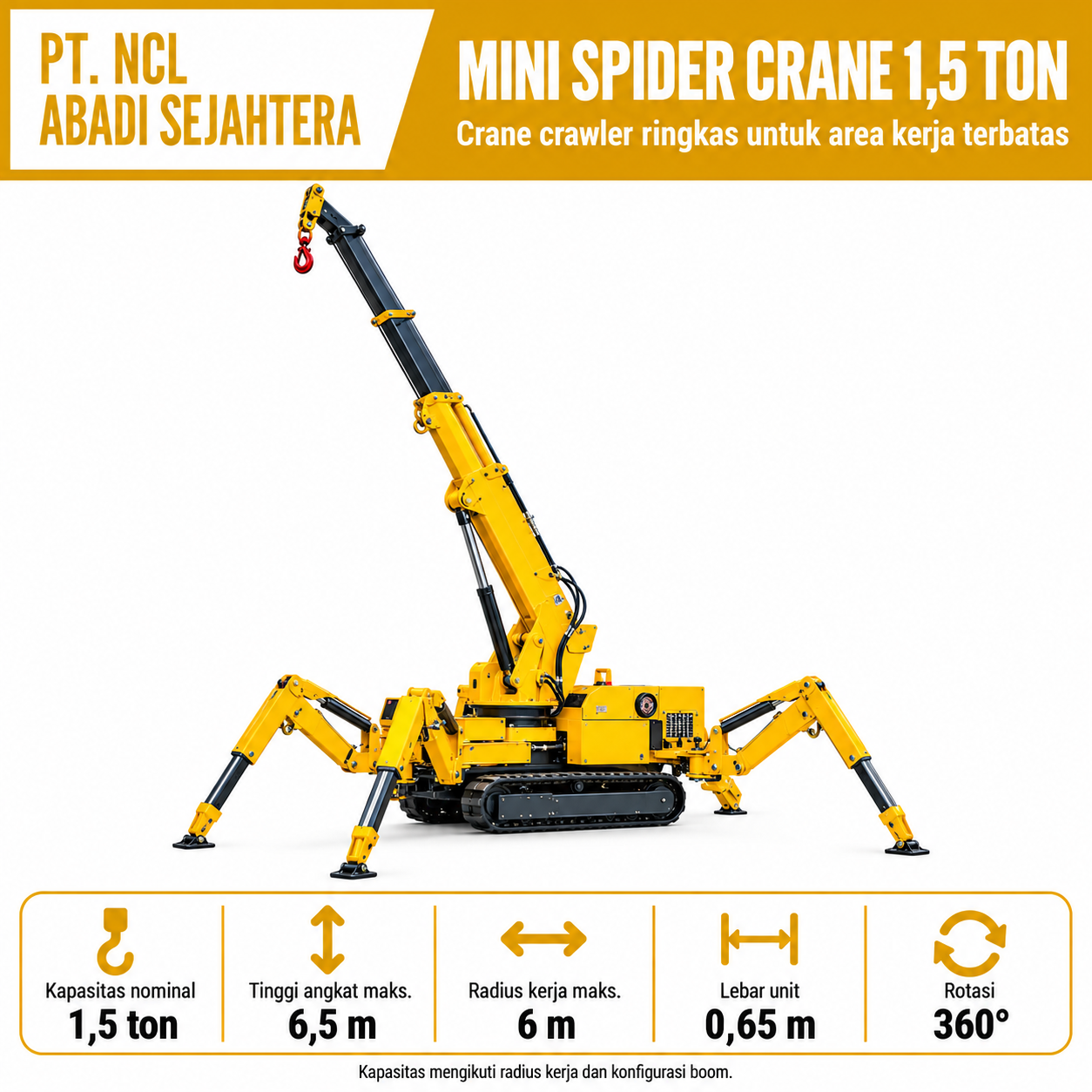 Foto utama NCL Mini Spider Crane 1,5 Ton