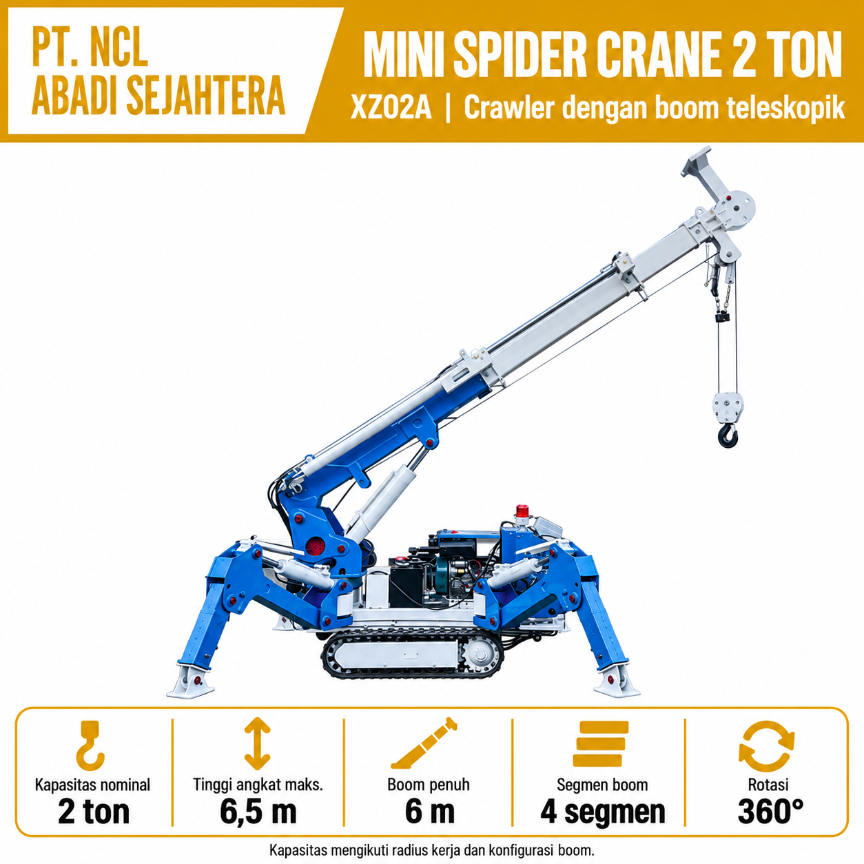Foto utama NCL Mini Spider Crane 2 Ton XZ02A