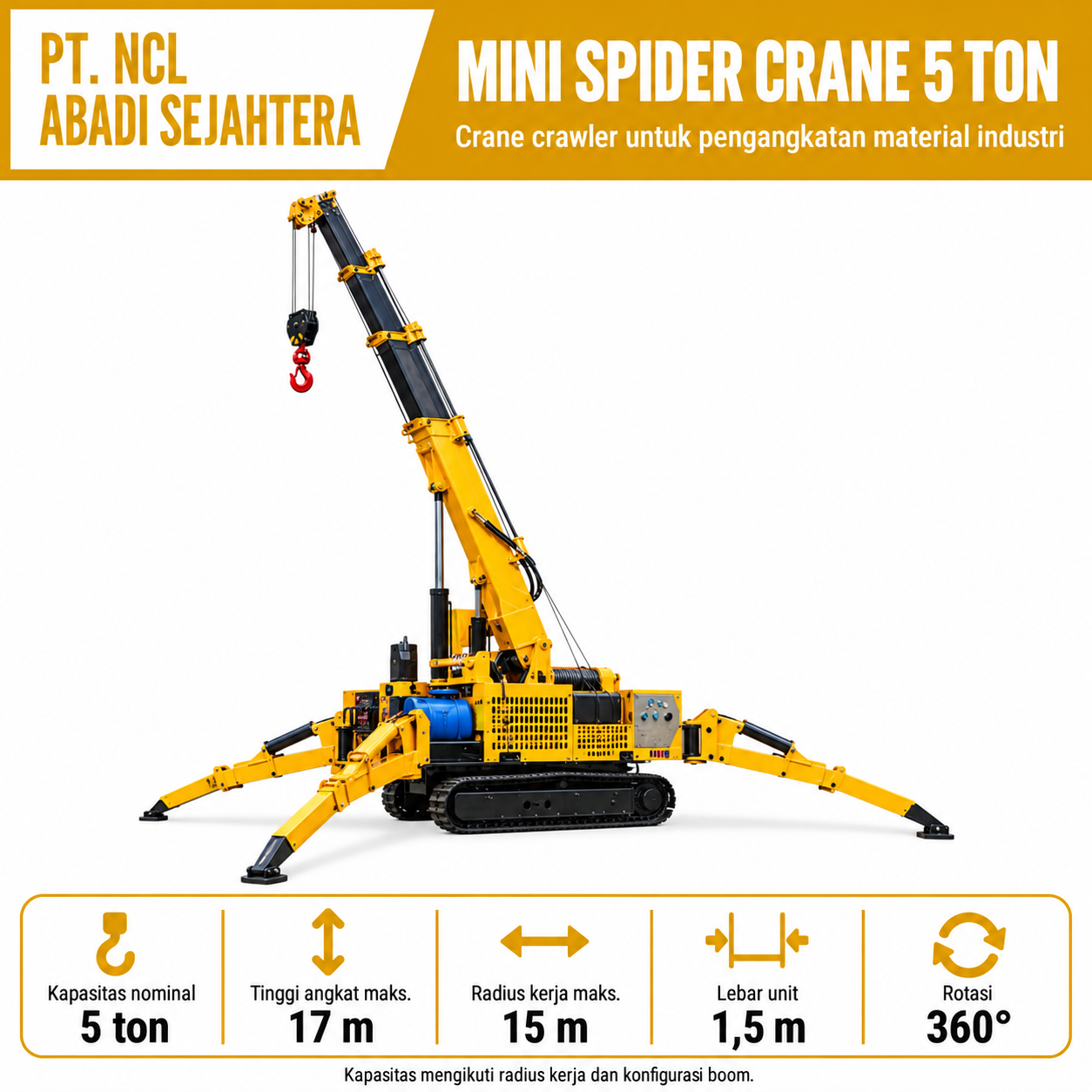 Foto utama NCL Industrial Spider Crane 5 Ton