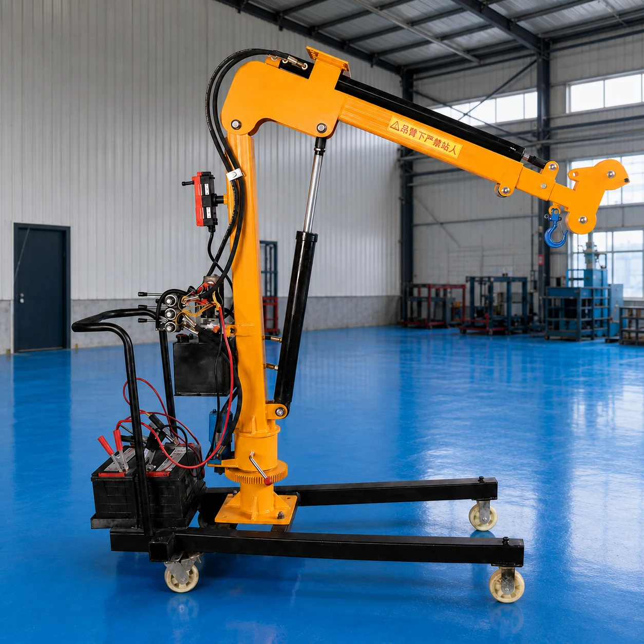 Mini Crane Mobile 1 Ton Rotasi 360° — Contoh konfigurasi troli pada seri mini crane elektrik