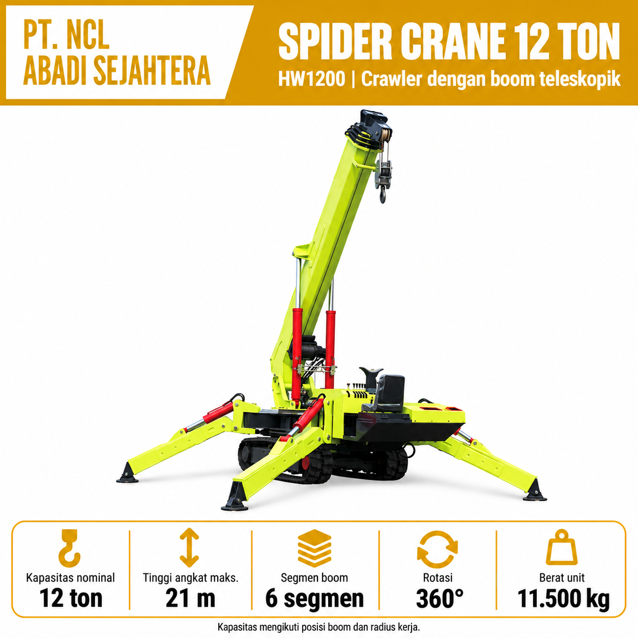 Foto utama NCL Spider Crane 12 Ton HW1200
