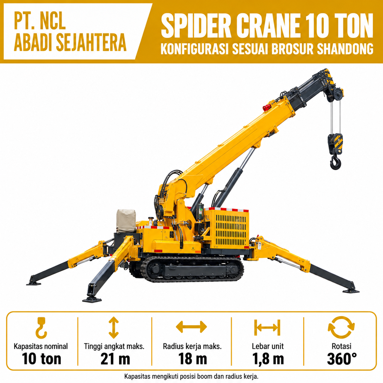 Foto utama NCL Spider Crane 10 Ton Spider Crane 10 ton