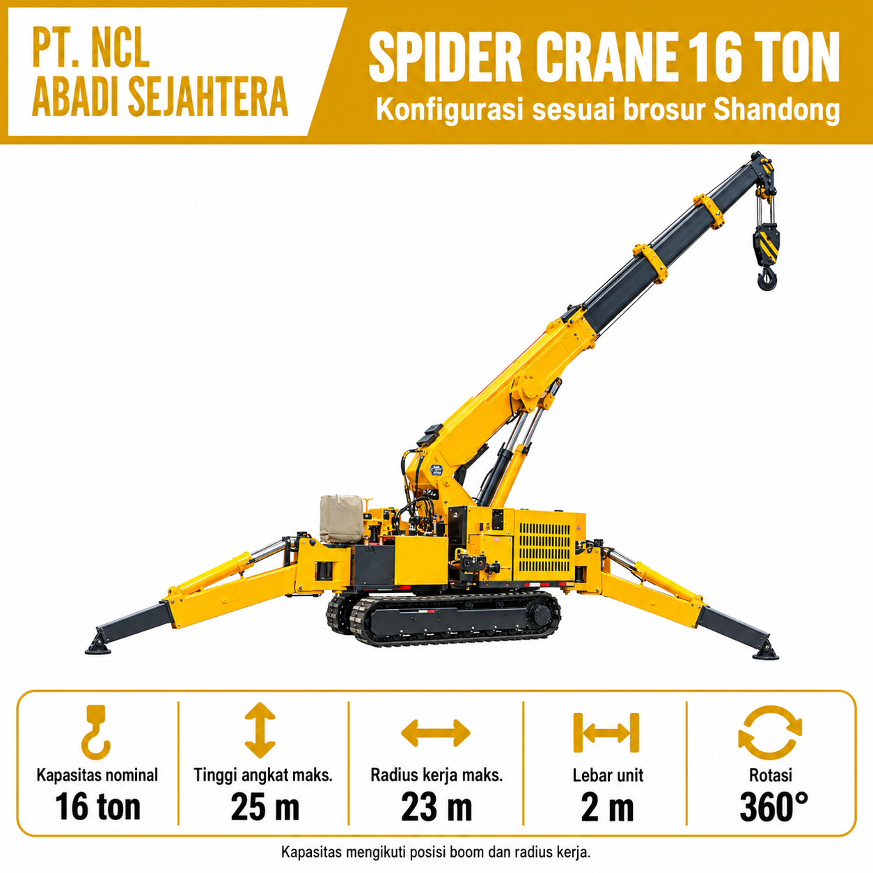 Foto utama NCL Spider Crane 16 Ton Spider Crane 16 ton